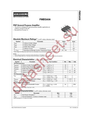 FMBSA56 datasheet  